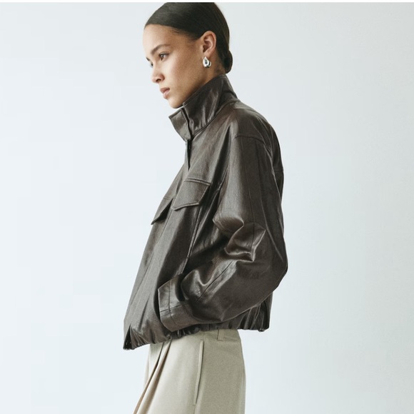 New H&M High-Collar Coated Jacket - Picture 4 of 6